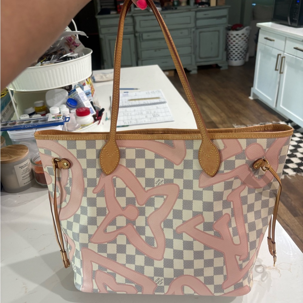 Louis Vuitton Pink tahitiane rose neverfull mm